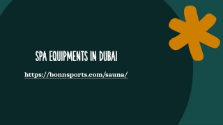 Spa Equipment in Dubai