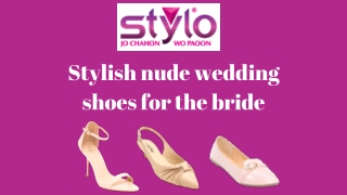 Stylish nude wedding shoes for the bride