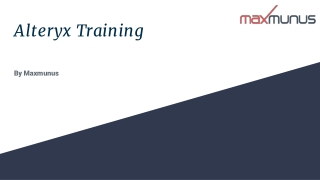 Alteryx Training by MaxMunus