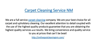 Carpet Cleaning Service NM