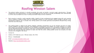 Roofing Winston Salem