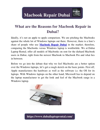 What are the Reasons for Macbook Repair in Dubai?