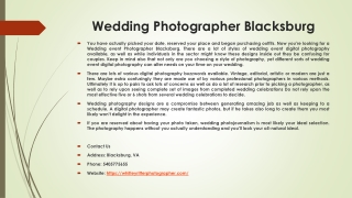 Wedding Photographer Blacksburg