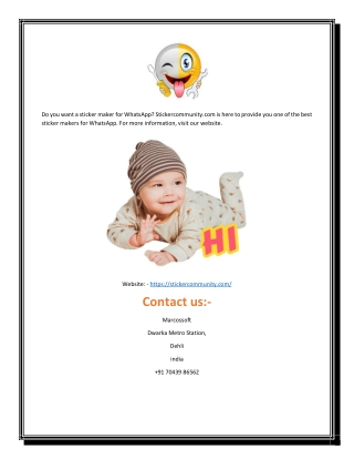 Sticker Maker For Whatsapp |!!! (Stickercommunity.com)
