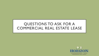 Questions To Ask for A Commercial Real Estate Lease