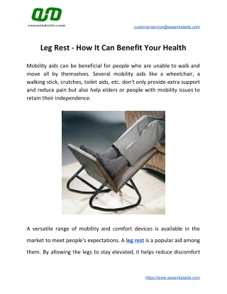 Leg Rest - How It Can Benefit Your Health