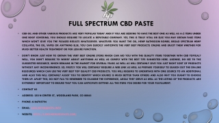 Full Spectrum CBD Paste