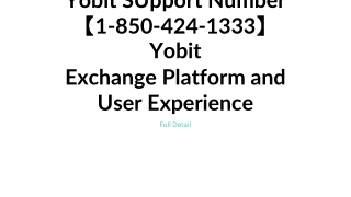 @!!Yobit SUpport Number【1-850-424-1333】Yobit Exchange Platform and User Experience