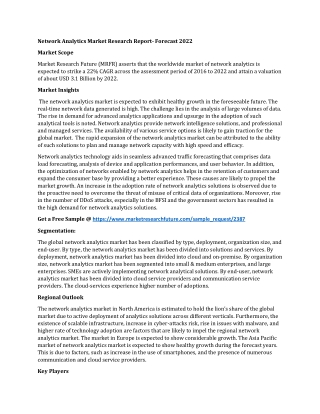 Network Analytics Market Research Report- Forecast 2022