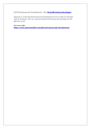 Full Stack Javascript Development - Hire best full stack js developer