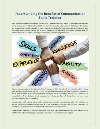 Understanding the Benefits of Communication Skills Training