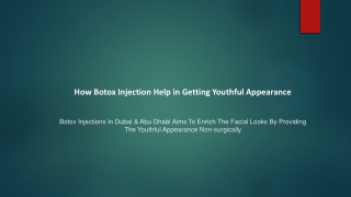 How Botox Injection Help in Getting Youthful Appearance