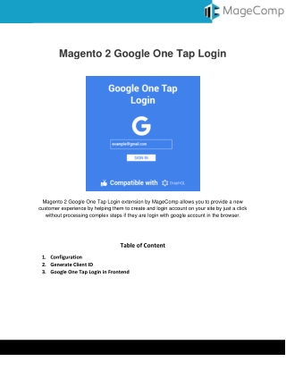 Magento 2 Google One Tap Login