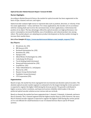 Optical Encoder Market Research Report- Forecast till 2025