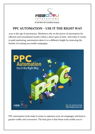 PPC Automation – Use it the Right Way