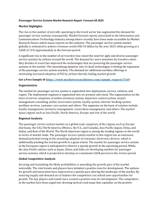 Passenger Service System Market Research Report- Forecast till 2025