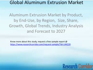 Aluminum Extrusion Market by Product, by End-Use, by Region,  Size, Share, Growth, Global Trends, Industry Analysis and