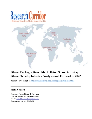 Global Packaged Salad Market Size, Share, Growth, Global Trends, Industry Analysis and Forecast to 2027