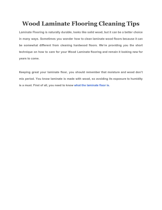 Wood Laminate Flooring Cleaning Tips