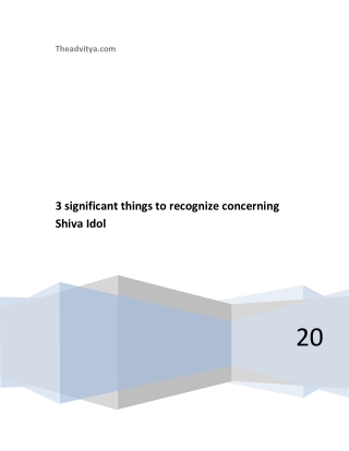 3 significant things to recognize concerning Shiva Idol