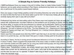 A Simple Key to Canine Friendly Holidays