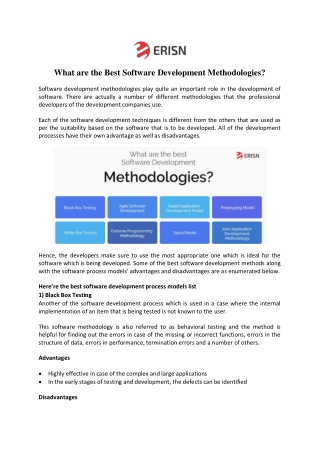 What are the best software development methodologies?