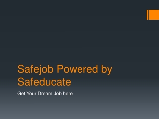 Safejob- Business Analyst