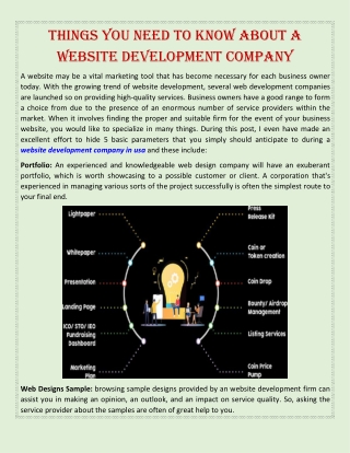 Things You Need To Know About A Website Development Company