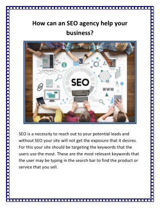 How can an SEO agency help your business?