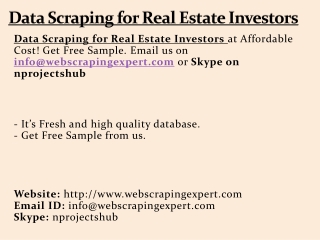 Data Scraping for Real Estate Investors