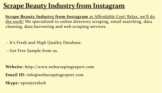 Scrape Beauty Industry from Instagram