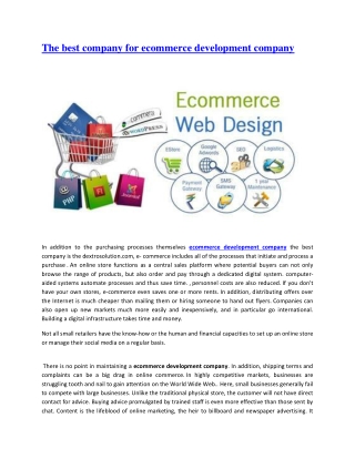 The best company for ecommerce development company