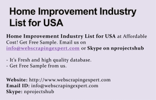 Home Improvement Industry List for USA