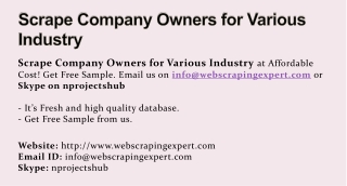 Scrape Company Owners for Various Industry