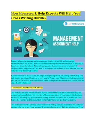 How Homework Help Experts Will Help You Cross Writing Hurdle?