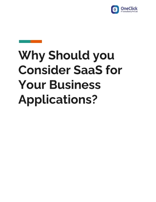 Why Should you Consider SaaS for your Business Applications?