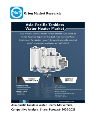 Asia-Pacific Tankless Water Heater Market Size, Competitive Analysis, Share, For