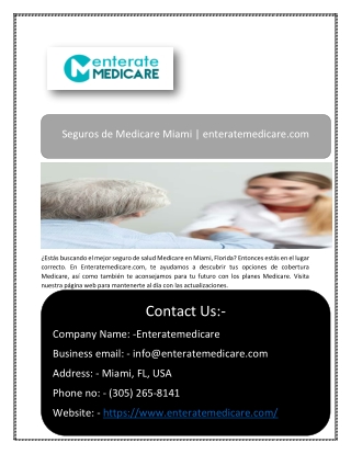 Planes de salud Medicare Miami | Enteratemedicare.Com