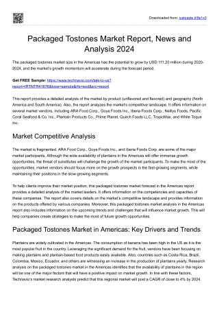 Packaged Tostones Market Growth till 2024