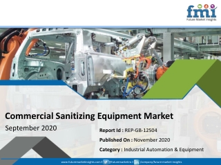 FMI Revises Commercial Sanitizing Equipment Market Forecast, as COVID-19 Pandemic Continues to Expand Quickly