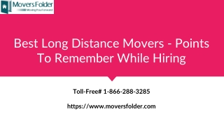 Best Long Distance Movers - Points to Remember While Hiring