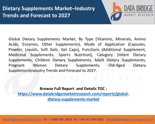 Dietary Supplements Market By Covid-19 Impact Analysis, Size, Regional Growth, Major Key Players, Technology And Industr