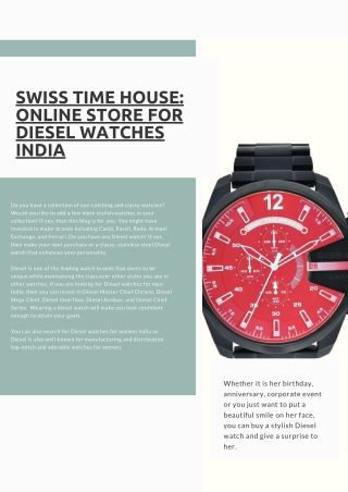 Swiss Time House: Online Store for Diesel Watches India