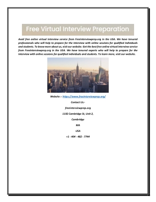 Free Virtual Interview Service For Individuals In USA | Freeinterviewprep.org