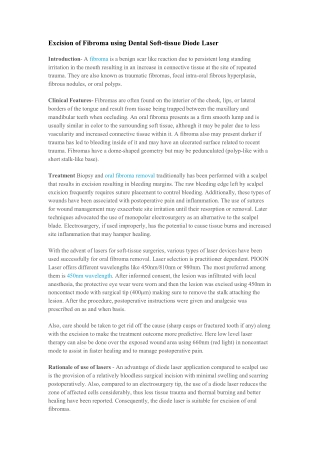 Excision of Fibroma using Dental Soft-tissue Diode Laser