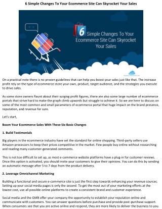 6 Simple Changes To Your Ecommerce Site Can Skyrocket Your Sales