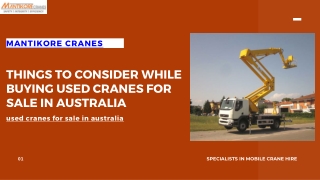 THINGS TO CONSIDER WHILE BUYING USED CRANES FOR SALE IN AUSTRALIA