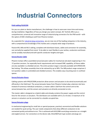 Industrial Connectors