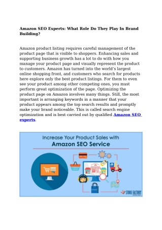 Amazon SEO Experts: What Role Do They Play In Brand Building?