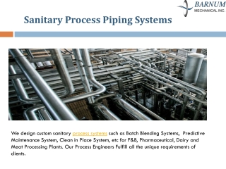 Sanitary Process Piping Systems | Process Systems - Barnum Mechanical